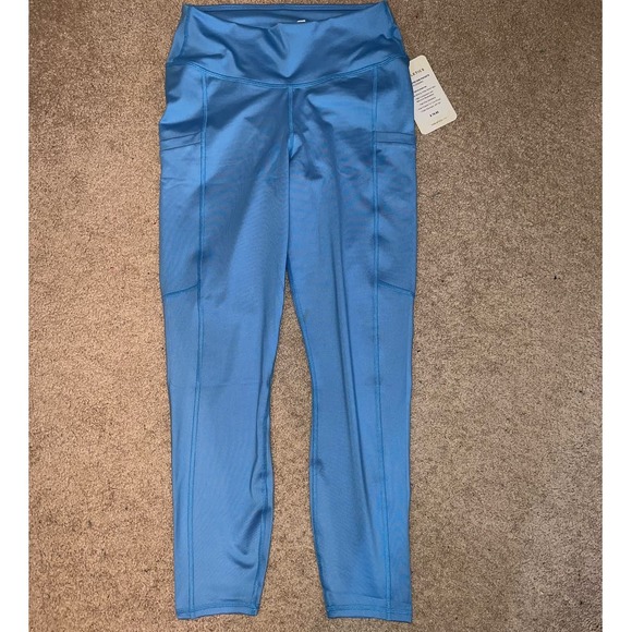 New Fabletics High Waisted Side Pocket 7/8 Legging Blue size L - Picture 1 of 5